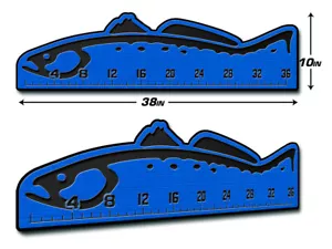 SeaDek 36" Trout Fish Ruler Marine EVA 3M Stick On Fly Fishing - BiminiBlu/Black - Foto 1 di 6