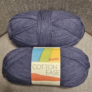 2 Skeins Lion Cotton Ease Yarn 50% Cotton 50% Acrylic Violet 191 Lot 43390A - Picture 1 of 6