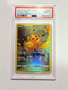 Pokemon Crown Zenith - Pikachu Galarian Gallery Full Art Foil #GG30/GG70 PSA 10 - Picture 1 of 3