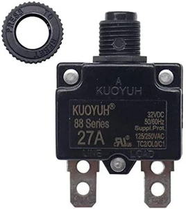 KUOYUH Circuit Breaker 88 Series 27A 125/250VAC 32VDC-50VDC 50/60Hz (1Pcs) - Picture 1 of 5