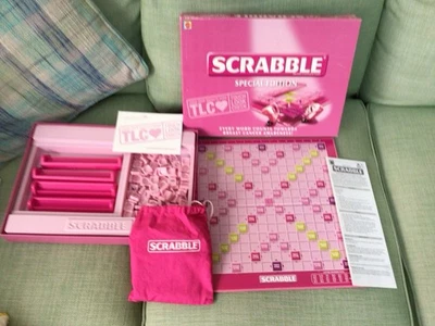 Mattel Scrabble Special Pink Edition Breast Cancer Awareness Games 2006 Complete - Image 1 of 4