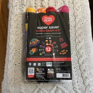 New in Package Red Heart Super Saver Super Craft Kit for Beginners - 12 Colors - Picture 1 of 2