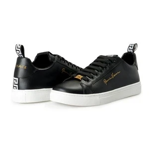 Versace Black Leather Medusa Logo Unisex Shoes Size US 10 EU 40 - Picture 1 of 13