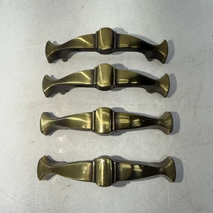 4 Vintage Kieler Messing Co Metall Schublade Schrank Griffe, N-11130 4" lang 3" Mitte - Bild 1 von 7