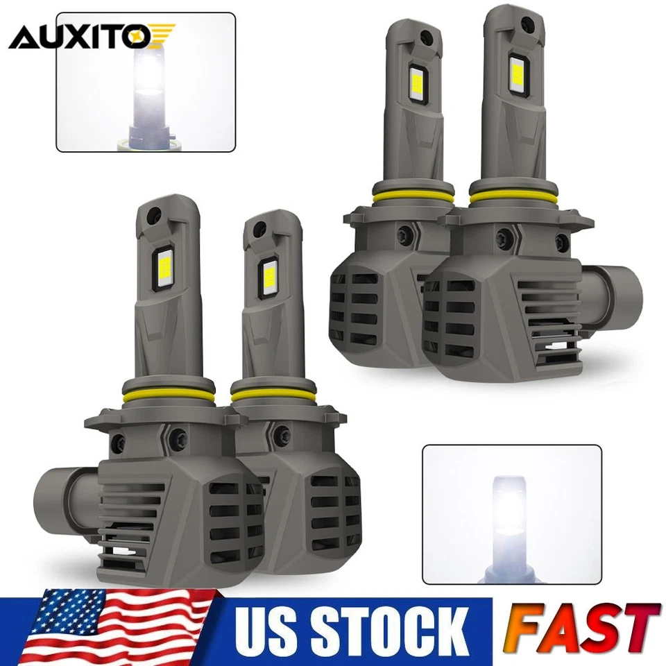 4x AUXITO 9006 + 9005 LED Kit de conversión de bombilla de faro 6500K haz alto bajo EXZ Foto 1 de 4