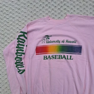 Vintage University of Hawaii Regenbogen Baseball Rundhalsausschnitt Grafik Sweatshirt - Large - Bild 1 von 16
