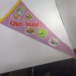 Vtg Kings Island Souvenir Rollercoasters Pennant 1980s Beast Vortex Racer Ohio - Picture 1 of 13