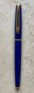 Vintage Waterman Hemisphere Rollerball Pen Blue Marble w/ Gold Trim - Never Used - Picture 1 of 6