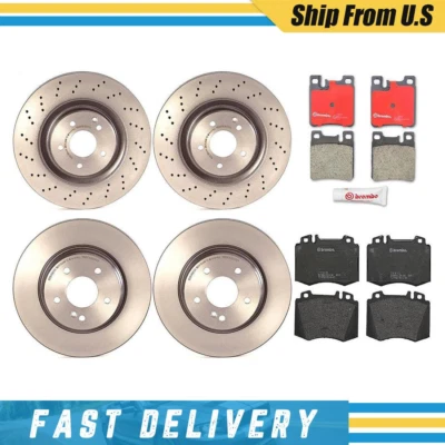 Pastillas de freno delanteras traseras y rotores para Mercedes-Benz SLK55 AMG 2010 2009 2007 08 _XJ Foto 1 de 4