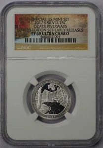 2017-S 25c Ozark Riverways Silver Quarter - NGC PF 69 Ultra Cameo ER - Picture 1 of 2