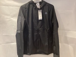 CHAQUETA LIGERA ADIDAS OWN THE RUN CON CAPUCHA NUEVA CON ETIQUETAS TALLA 14 L NEGRA T17 - Imagen 1 de 6