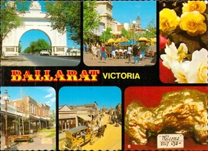 Ballarat Victoria Multi View Postcard. Vintage 80s Old Australia Card - Picture 1 of 2