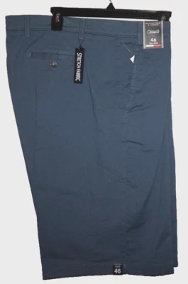 Roundtree Yorke Casual Shorts TALL 46 W Classic Fit Flat Front 11" Indigo NWT - Image 1 of 3