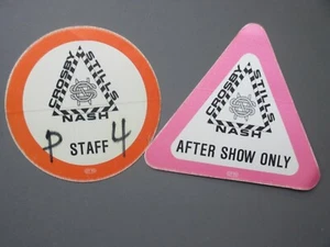 Crosby Stills & Nash backstage pass satin stickers TWO AUTHENTIC OTTO ! - Picture 1 of 1