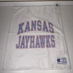 Champion x Kansas Jayhawks Large White Polyester Mesh Sack - Picture 1 of 8