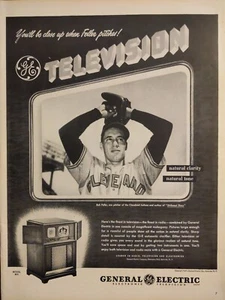 Pubblicità stampa televisione elettrica generale 1947 Con Bob Feller - Foto 1 di 1