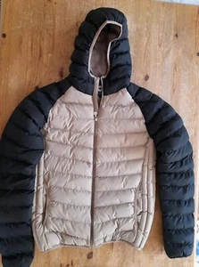 BEE INSPIRED Vernon Bomber Jacket With Hood Black & Beige Size M Quilted Coat  - Picture 1 of 10