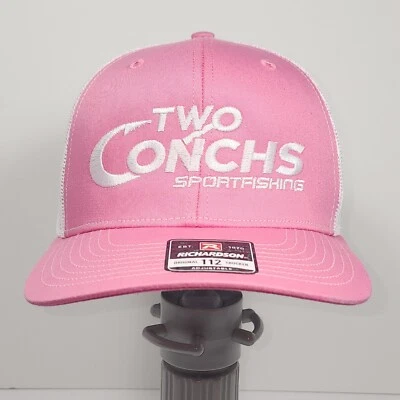 Gorra de béisbol camioneros sombrero dos caracolas pesca deportiva - rosa y blanco Foto 1 de 4