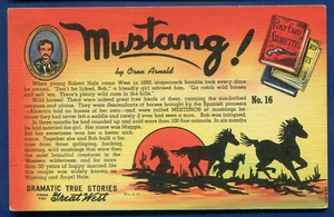 Mustang Dramatic True Stories Of The Great West linen advertising postcard - Picture 1 of 2