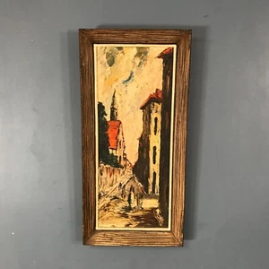 Homer Costello 1954 Oil on Artist Board Mid Century Street Scene - Picture 1 of 9