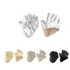 Women PU Leather Half Palm Half Finger Gloves for Pole Dancing Show