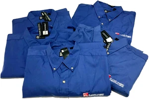 ST LOUIS LAMBERT Int'l Airport Men Blue Button Employee Work Shirt 3XL Lot of 5 - Picture 1 of 8