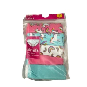 Girls' Basics 5-Pack Cotton Briefs Unicorn Rainbow Print Underwear Size 8 J-1 - Picture 1 of 3