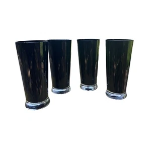 4 bicchieri Villeroy & Boch Cascara neri Highball fatti a mano Polonia Goth Witchy MCM - Foto 1 di 5