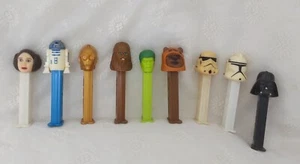 8 Star Wars Pez Despenser Leia R2D2 Darth Vader Ewok C3PO Chewbacca Stormtrooper - Bild 1 von 6