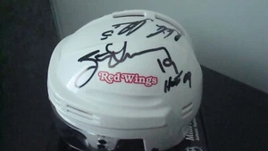 STEVE YZERMAN & LIDSTROM AUTOGRAPHED DETROIT RED WINGS MINI HELMET SIGNED JSA - Picture 1 of 5