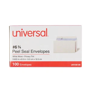 Peel Seal Strip Security Tint Business Envelope, #6 3/4, Square Flap, Self-Adhes - Picture 1 of 4