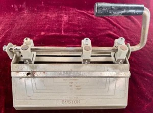 Boston Heavy Duty Hole Puncher Hunt Mfg Co USA Vintage Adjustable Sliding Rule O - Picture 1 of 12