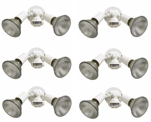 Cooper MS34W 110 White Motion Activated Dual Floodlight Fixtures - Pack of 6 - Picture 1 of 3