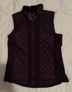 Athleta Rock Springs Quilted Puffer Run Walk Vest Purple Full Zip Womens sz  XL