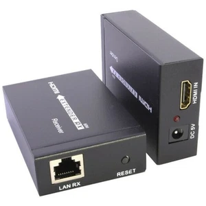 HDMI Extender up to 200ft Over Cat5 Cat6 Ethernet Network LAN Cable 60m 1080P - Picture 1 of 9