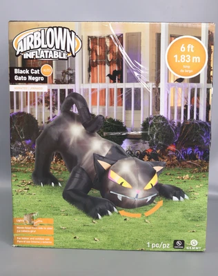 Gemmy 552191 LED Halloween Decoration  Inflatable Animated Cat - Quantity 1 - Image 1 of 4