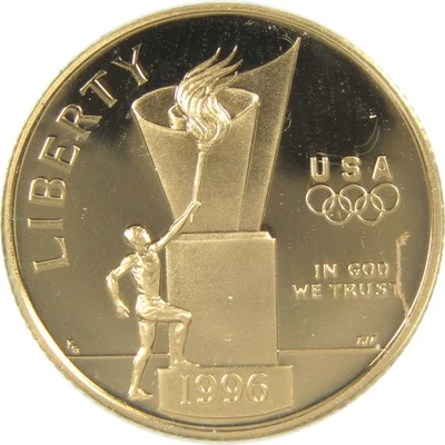 Atlanta Olympic Games Cauldron Commemorative 1996 W Proof Gold $5 - Image 1 of 4