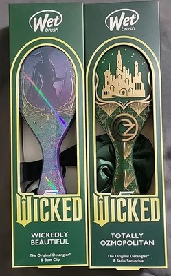 NEW Wet Brush WICKED The Musical Detangler Brush Lot of 2: Elphaba & Emerald Cit - Image 1 of 4
