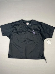 Vintage Colorado Rockies Warn Up Pullover Herren XL schwarz 1/4 Snap Rawlings MLB - Bild 1 von 9
