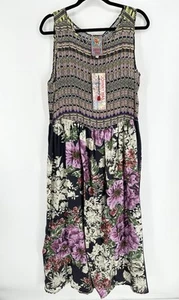 Johnny Was Elle ärmelloses Maxikleid Seidenmischung Damen L neu mit Etikett fehlender Bindegürtel - Bild 1 von 7