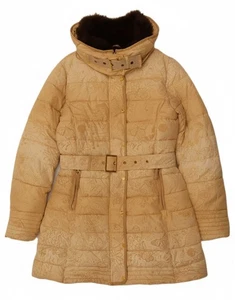 DESIGUAL Womens Padded Coat EU 40 Medium Beige Floral Polyester Butterfly BQ34 - Picture 1 of 6