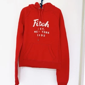 abercrombie and fitch Women’s Logo Pullover Hoodie Hot Red Size S - Picture 1 of 4