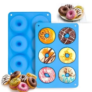 2 Stampi Para Ciambelle Stampi de silicona antiaderentes Silicona Molde Donas - Foto 1 di 12