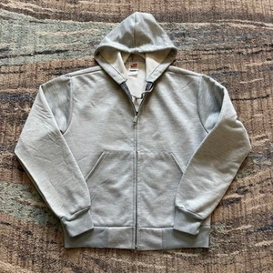 Men's Vintage 80's Sno King Gray Thermal Lined Zip Up Hoodie Sweatshirt Medium - Picture 1 of 6