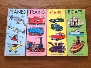 Vintage Boats, Cars, Planes, Trains Richard Scarry Golden Go-Go Books (HC, 1967) - Picture 1 of 14