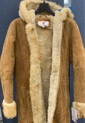 Abrigo de gamuza Penny Lane de piel de oveja genuino para mujer TALLA M Foto 1 de 4