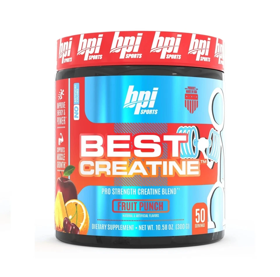 BPI Sports Best Creatine (300g) Lean Muscle Build 50 Servs USA All Flavours!