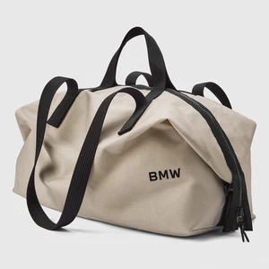 BOLSA CARGA BMW WORDMARK LOGO EN BEIGE 80225B5F638 NUEVA - Imagen 1 de 4