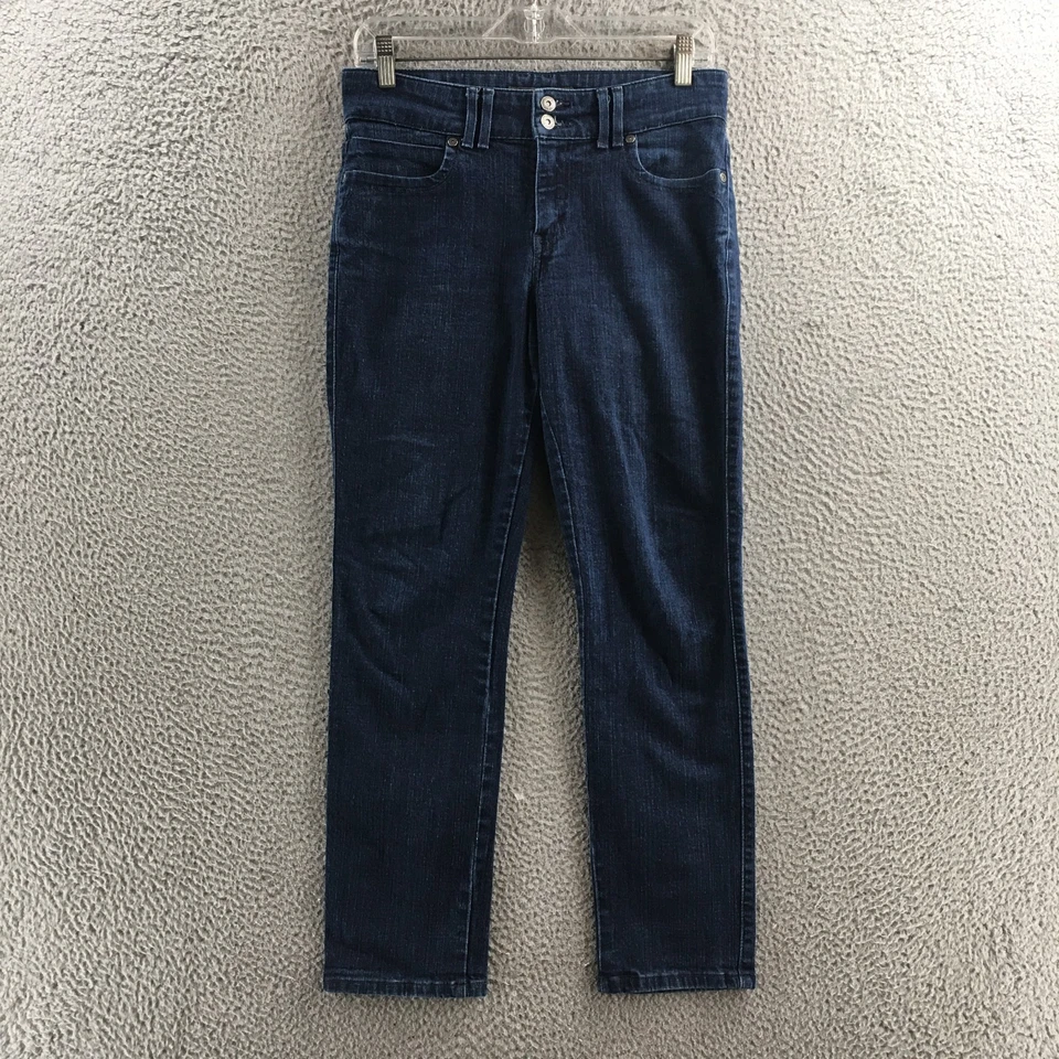 Levis Mid Rise Skinny Jeans Womens 8 S/C Blue Dark Wash Denim Cotton Blend Zip - Image 1 of 4