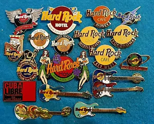 GRAND OPENING STAFF LOGO GUITAR ERROR VALENTINE ELVIS Hard Rock Cafe 18 PINS LOT - Picture 1 of 1